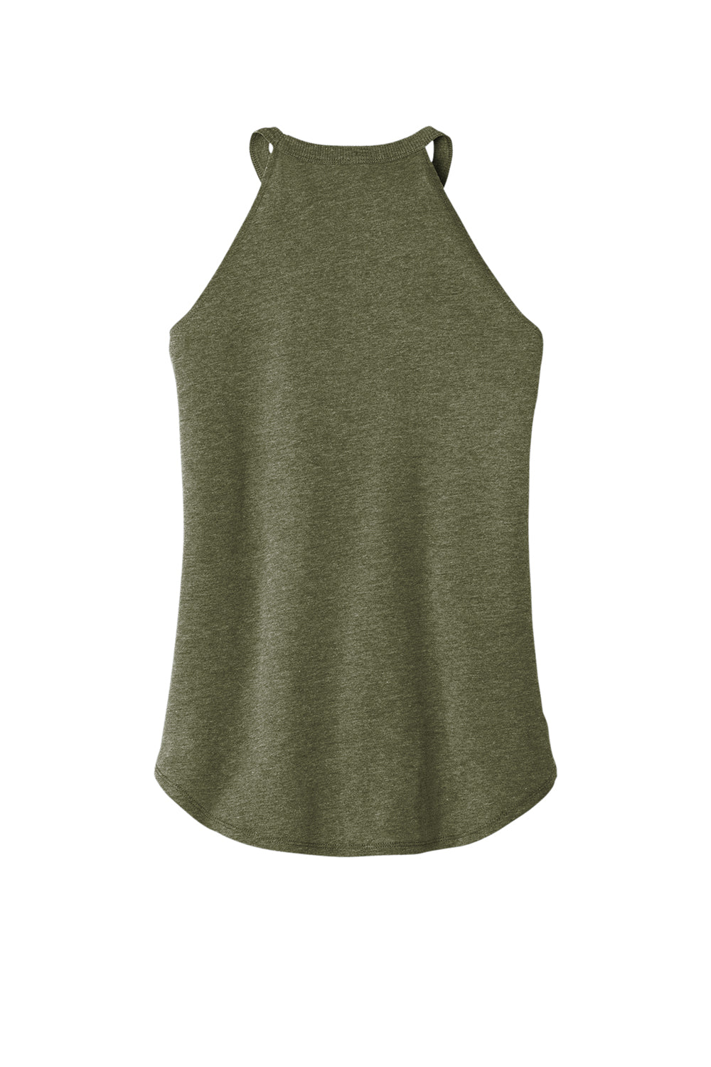 District DT137L Womens Perfect Tri Rocker Tank Top Military Green Frost Flat Back