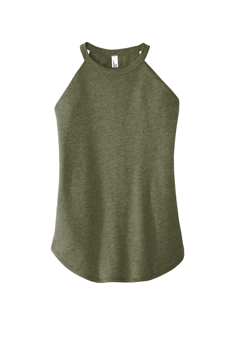 District DT137L Womens Perfect Tri Rocker Tank Top Military Green Frost Flat Front