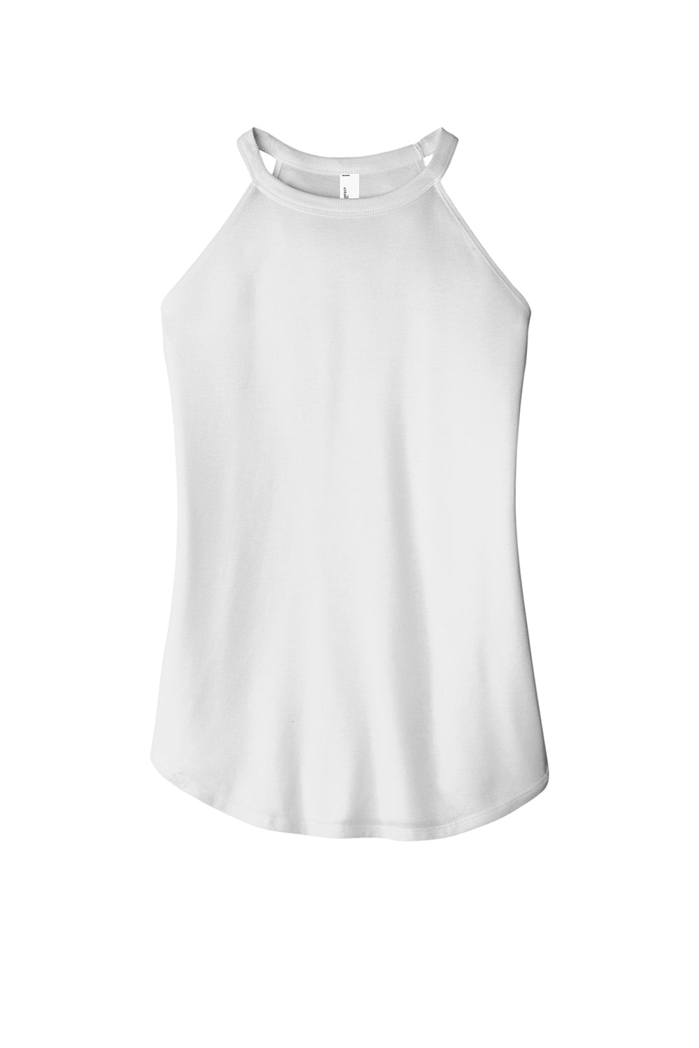 District DT137L Womens Perfect Tri Rocker Tank Top White Flat Front