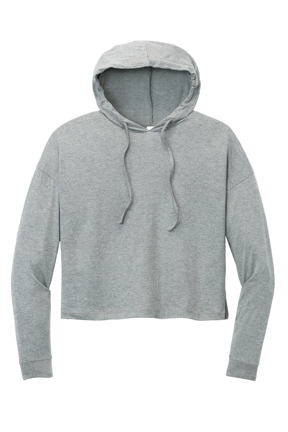 District DT1390L Womens Perfect Tri Midi Hooded Sweatshirt Hoodie Grey Frost Flat Front