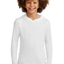 District Youth Perfect Long Sleeve Hooded T-Shirt Hoodie - White - NEW