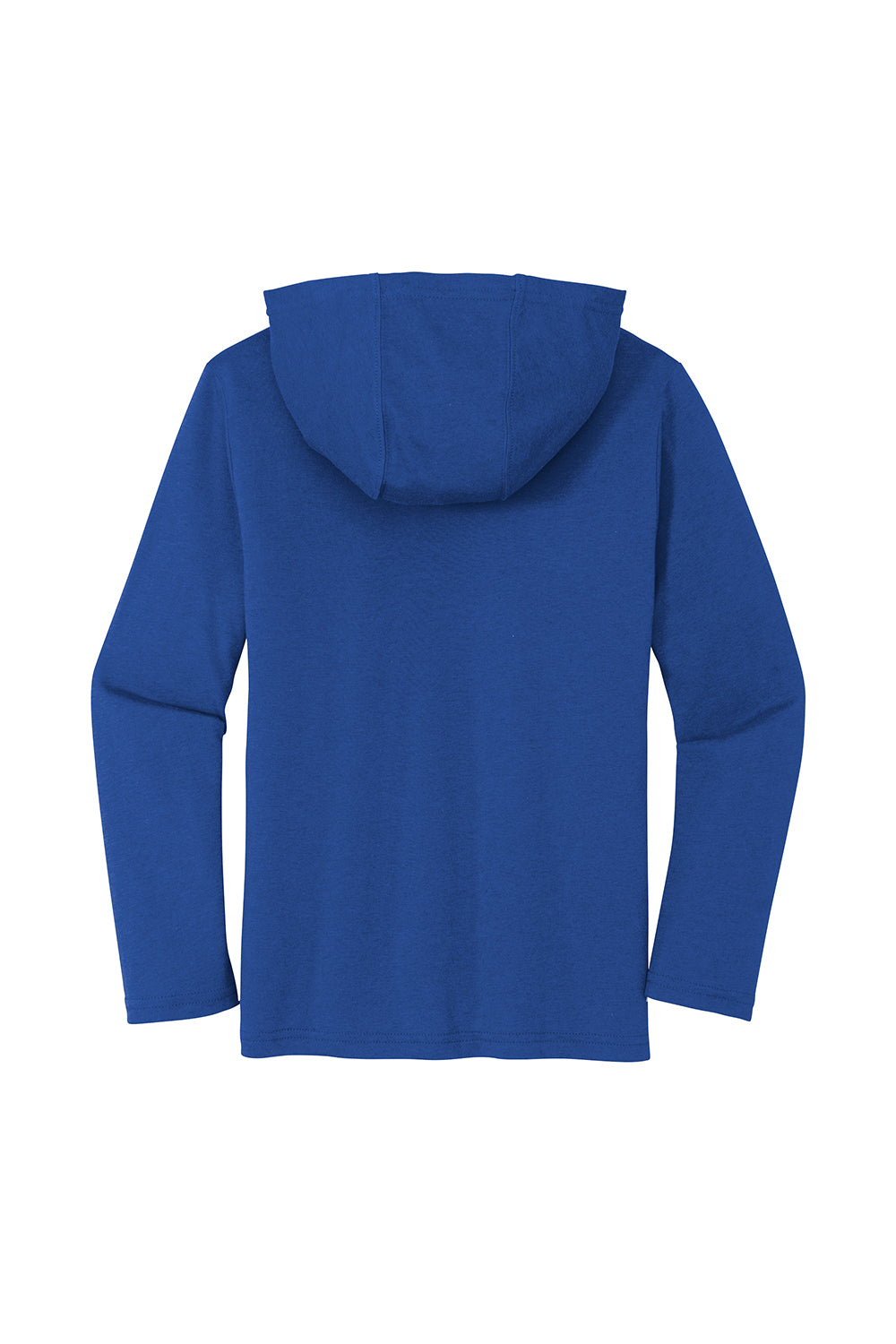 District DT139Y Youth Perfect Long Sleeve Hooded T-Shirt Hoodie Deep Royal Blue Flat Back