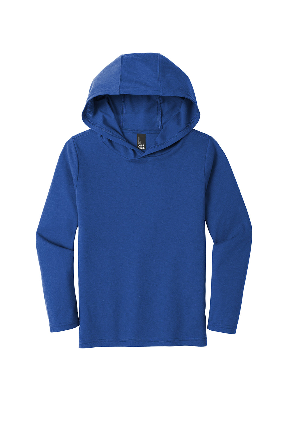 District DT139Y Youth Perfect Long Sleeve Hooded T-Shirt Hoodie Deep Royal Blue Flat Front