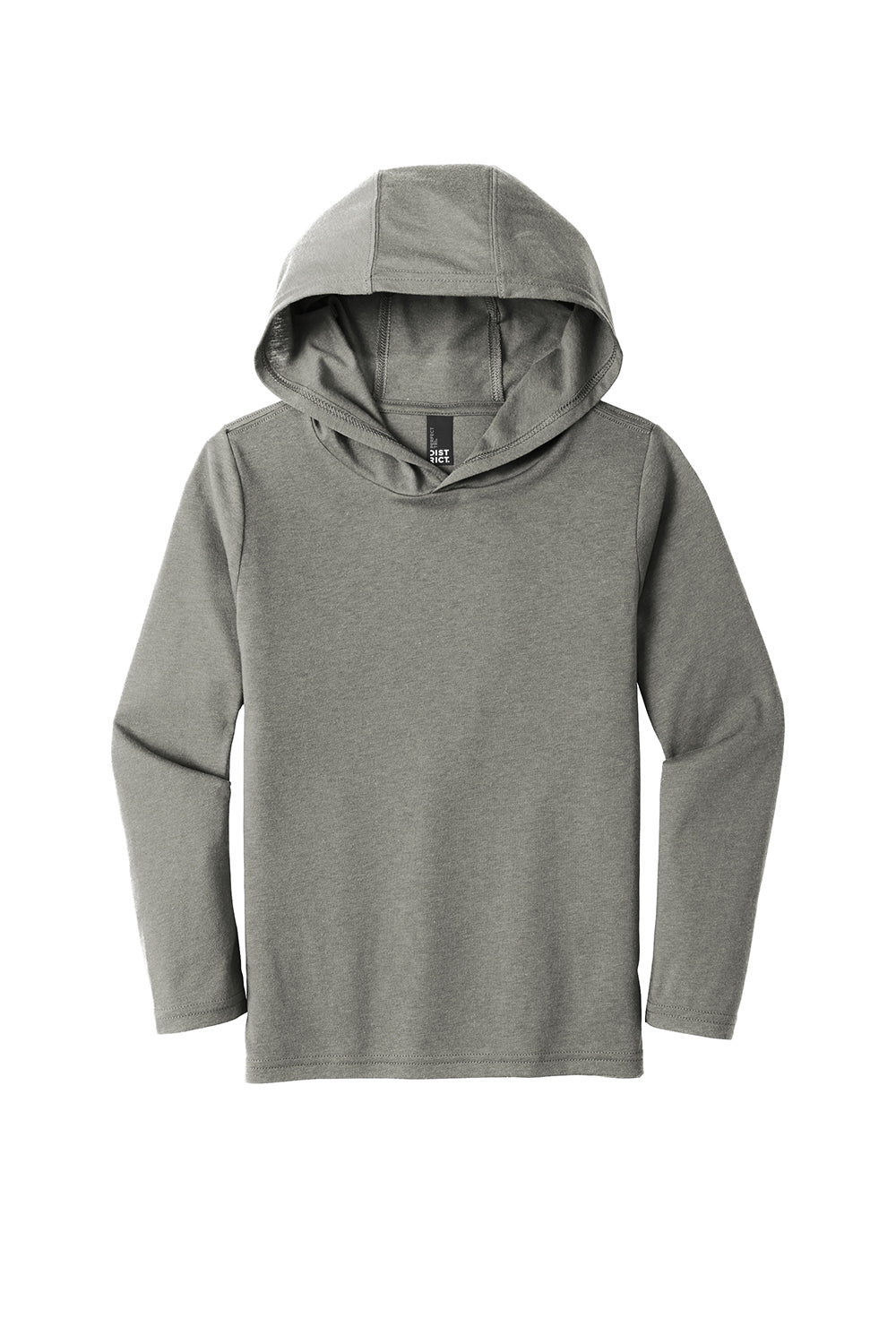 District DT139Y Youth Perfect Long Sleeve Hooded T-Shirt Hoodie Grey Frost Flat Front