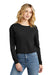 District DT141 Womens Perfect Tri Midi Long Sleeve Crewneck T-Shirt Black Model Front