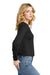 District DT141 Womens Perfect Tri Midi Long Sleeve Crewneck T-Shirt Black Model Side