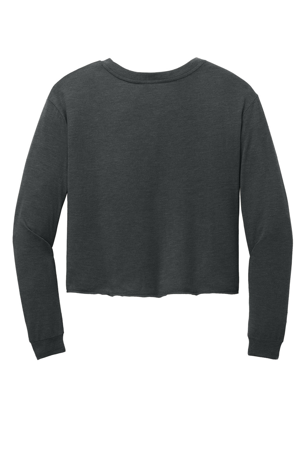 District DT141 Womens Perfect Tri Midi Long Sleeve Crewneck T-Shirt Black Frost Flat Back