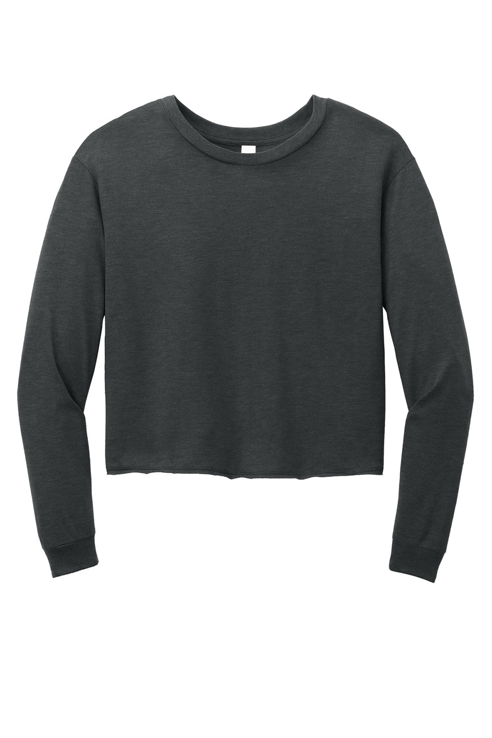 District DT141 Womens Perfect Tri Midi Long Sleeve Crewneck T-Shirt Black Frost Flat Front