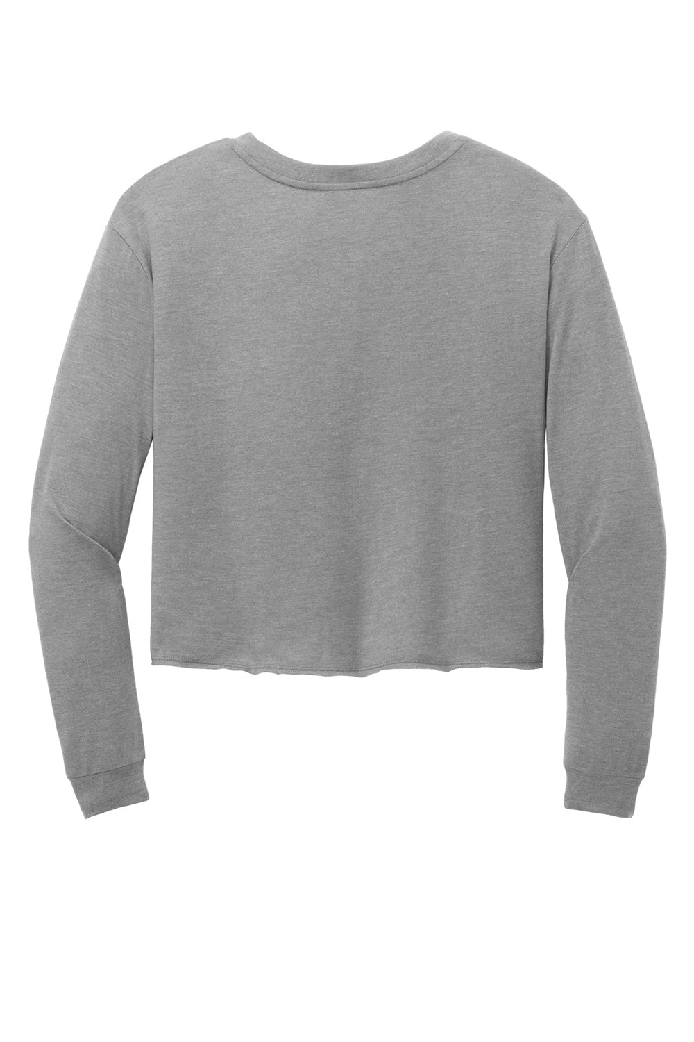 District DT141 Womens Perfect Tri Midi Long Sleeve Crewneck T-Shirt Grey Frost Flat Back