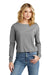 District DT141 Womens Perfect Tri Midi Long Sleeve Crewneck T-Shirt Grey Frost Model Front