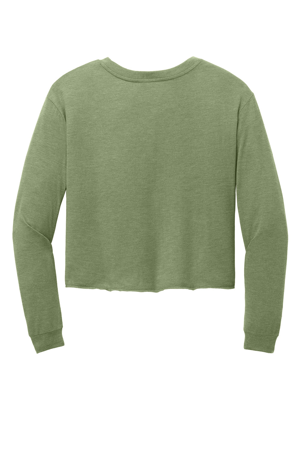 District DT141 Womens Perfect Tri Midi Long Sleeve Crewneck T-Shirt Military Green Frost Flat Back