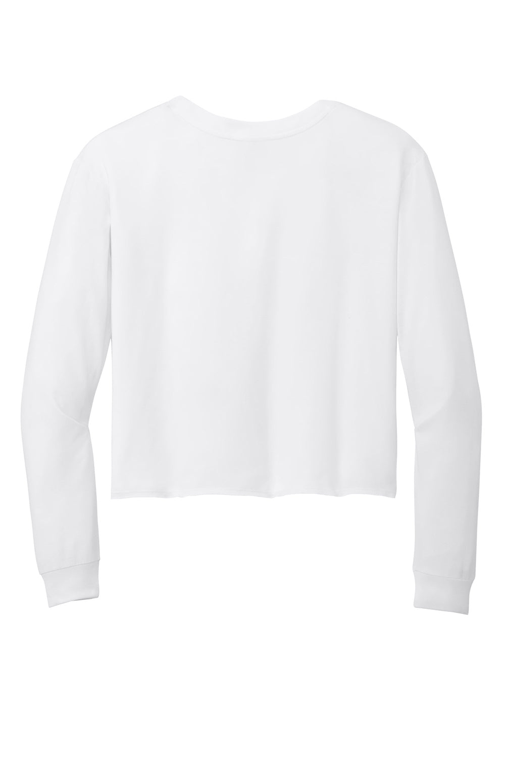 District DT141 Womens Perfect Tri Midi Long Sleeve Crewneck T-Shirt White Flat Back