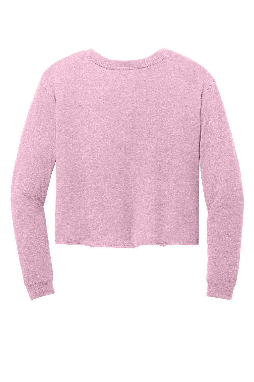 District DT141 Womens Perfect Tri Midi Long Sleeve Crewneck T-Shirt Heather Wisteria Pink Flat Back