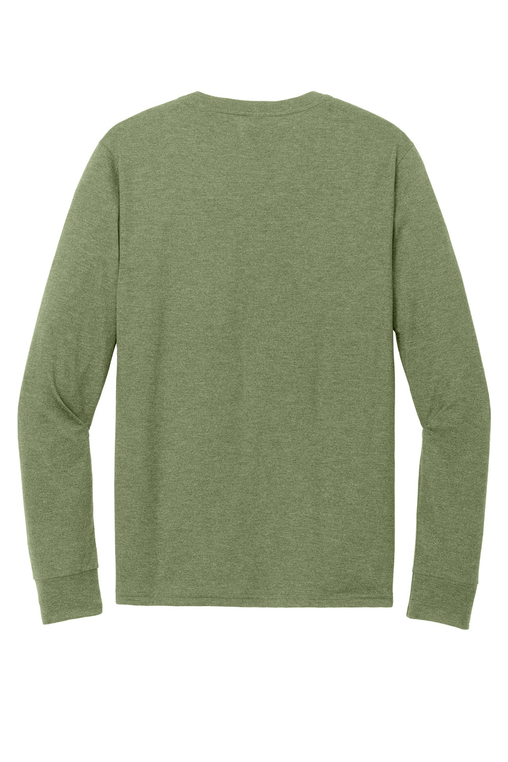 District DT145 Mens Perfect Tri Long Sleeve Henley T-Shirt Military Green Frost Flat Back