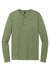 District DT145 Mens Perfect Tri Long Sleeve Henley T-Shirt Military Green Frost Flat Front