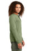 District DT145 Mens Perfect Tri Long Sleeve Henley T-Shirt Military Green Frost Model Side