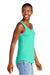 District DT151 Womens Perfect Tri Relaxed Tank Top Heather Aqua Blue Model Side