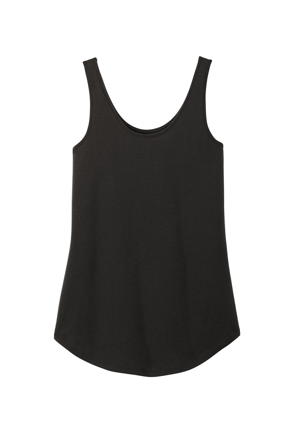 District DT151 Womens Perfect Tri Relaxed Tank Top Black Flat Back