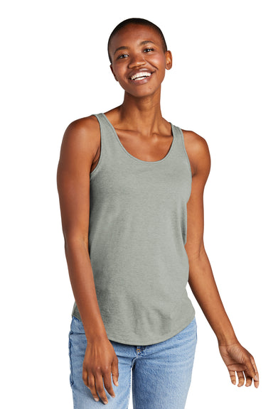 District DT151 Womens Perfect Tri Relaxed Tank Top Heather Grey Model Front