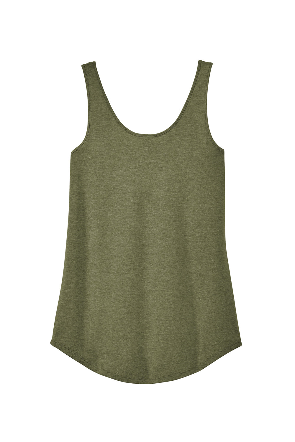 District DT151 Womens Perfect Tri Relaxed Tank Top Military Green Frost Flat Back