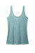 District DT154 Womens Perfect Blend CVC V-Neck Tank Top Heather Eucalyptus Blue Flat Back