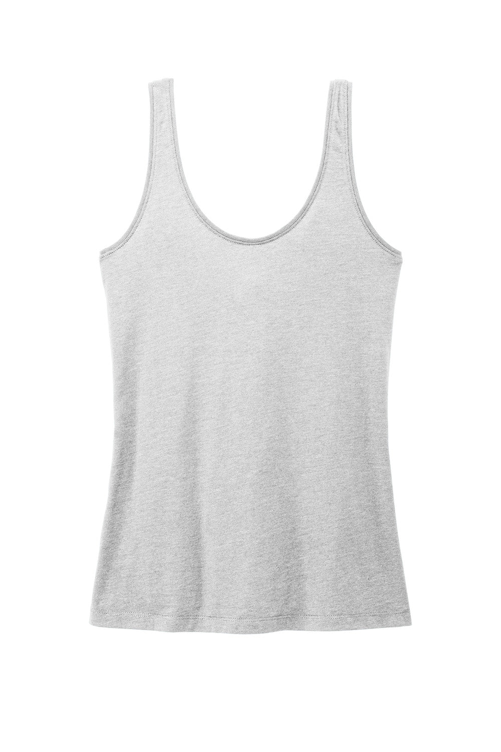 District DT154 Womens Perfect Blend CVC V-Neck Tank Top Heather Light Grey Flat Back