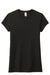 District DT155 Womens Fitted Perfect Tri Short Sleeve Crewneck T-Shirt Black Flat Front