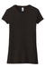 District DT155 Womens Fitted Perfect Tri Short Sleeve Crewneck T-Shirt Black Frost Flat Front