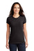 District DT155 Womens Fitted Perfect Tri Short Sleeve Crewneck T-Shirt Black Frost Model Front