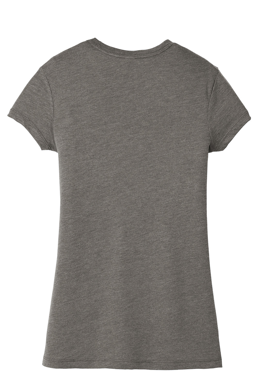 District DT155 Womens Fitted Perfect Tri Short Sleeve Crewneck T-Shirt Grey Frost Flat Back