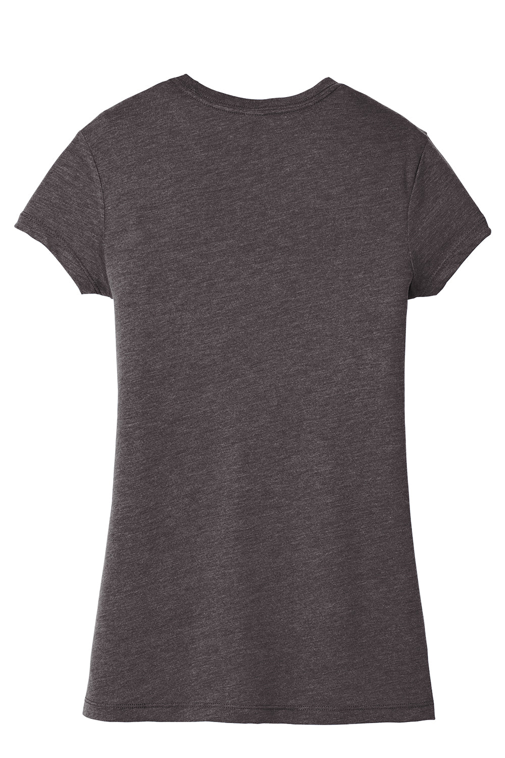 District DT155 Womens Fitted Perfect Tri Short Sleeve Crewneck T-Shirt Heather Charcoal Grey Flat Back