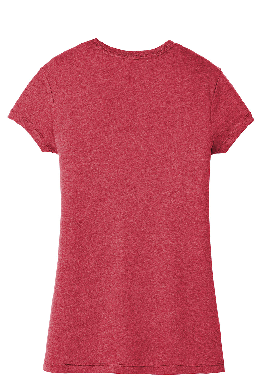 District DT155 Womens Fitted Perfect Tri Short Sleeve Crewneck T-Shirt Red Frost Flat Back