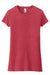 District DT155 Womens Fitted Perfect Tri Short Sleeve Crewneck T-Shirt Red Frost Flat Front