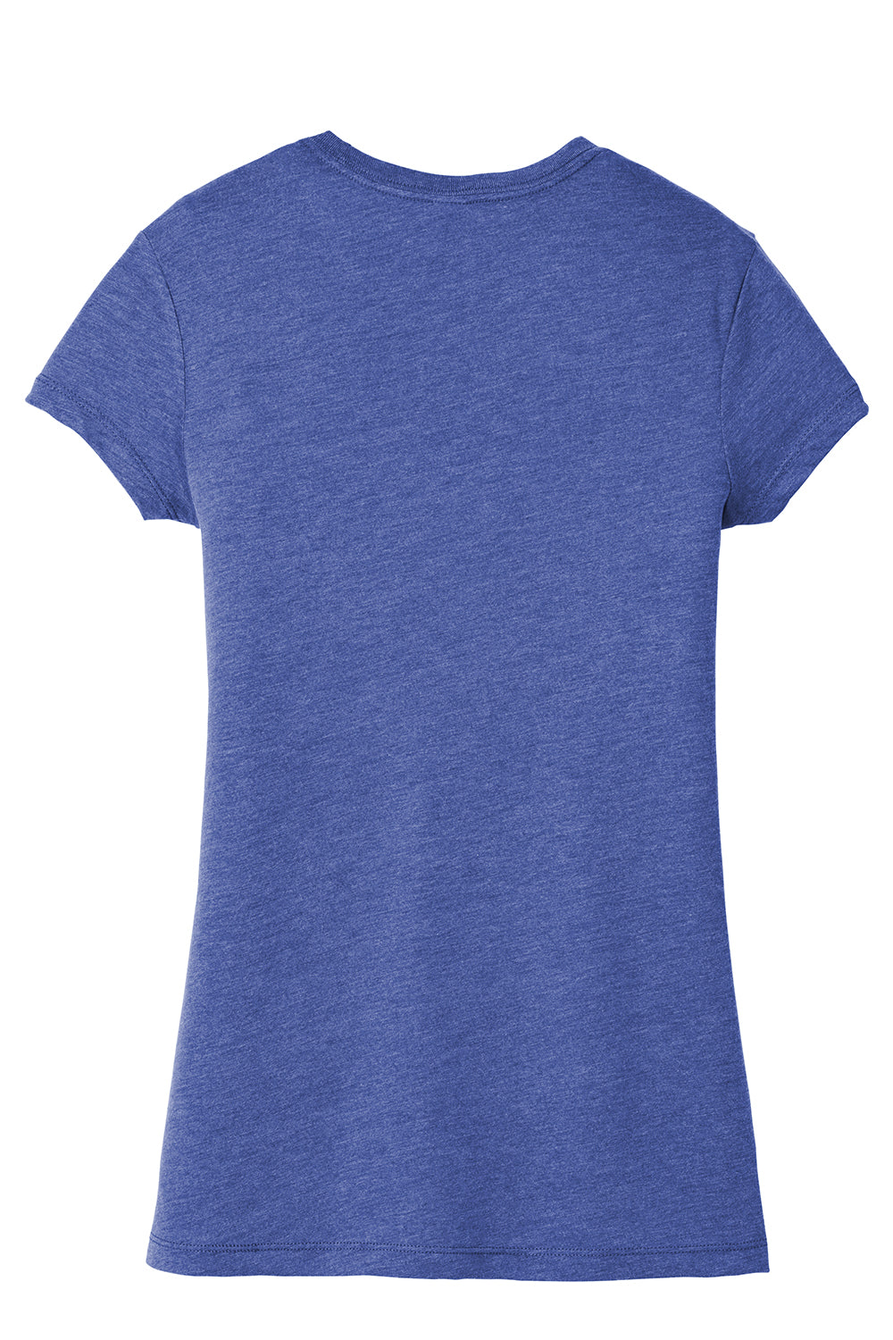 District DT155 Womens Fitted Perfect Tri Short Sleeve Crewneck T-Shirt Royal Blue Frost Flat Back