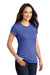 District DT155 Womens Fitted Perfect Tri Short Sleeve Crewneck T-Shirt Royal Blue Frost Model 3q