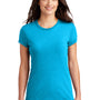 District Womens Fitted Perfect Tri Short Sleeve Crewneck T-Shirt - Turquoise Blue Frost