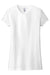 District DT155 Womens Fitted Perfect Tri Short Sleeve Crewneck T-Shirt White Flat Front