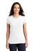 District DT155 Womens Fitted Perfect Tri Short Sleeve Crewneck T-Shirt White Model Front