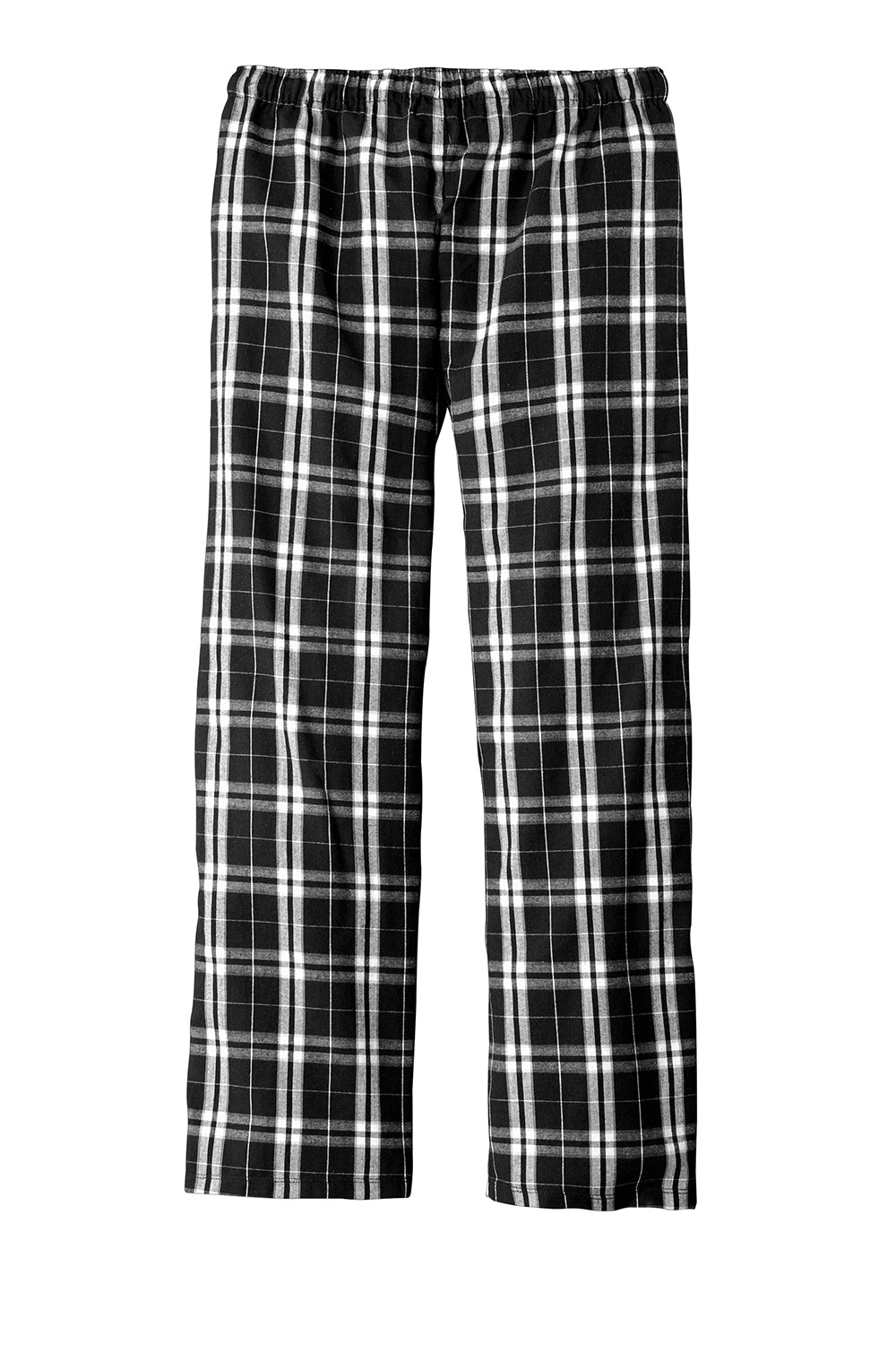 District DT1800 Mens Flannel Plaid Lounge Pants Black Flat Back