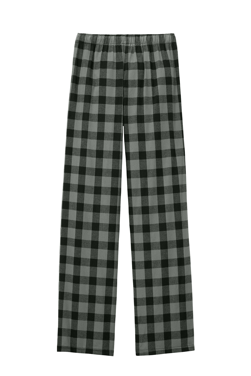 District DT1800 Mens Flannel Plaid Lounge Pants Grey/Black Buffalo Check Flat Back