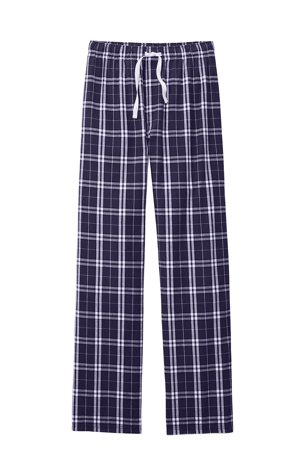 District DT1800 Mens Flannel Plaid Lounge Pants Purple/White Flat Front