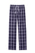 District DT1800 Mens Flannel Plaid Lounge Pants Purple/White Flat Front