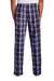 District DT1800 Mens Flannel Plaid Lounge Pants Purple/White Model Back