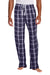 District DT1800 Mens Flannel Plaid Lounge Pants Purple/White Model Front