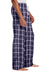 District DT1800 Mens Flannel Plaid Lounge Pants Purple/White Model Side