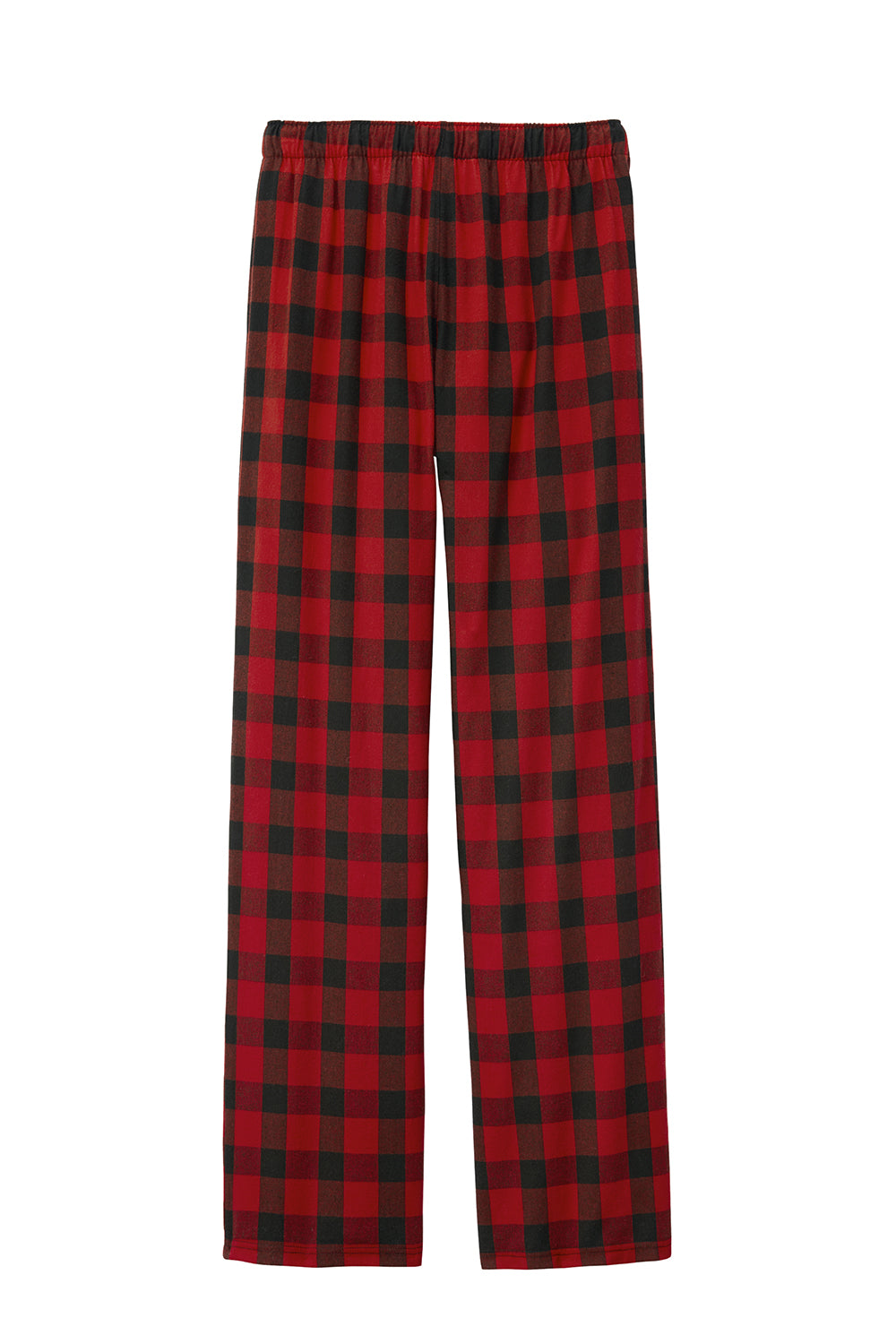 District DT1800 Mens Flannel Plaid Lounge Pants Red/Black Buffalo Check Flat Back