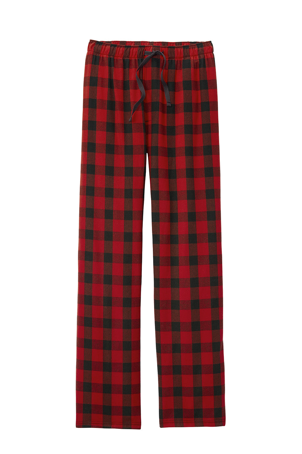 District DT1800 Mens Flannel Plaid Lounge Pants Red/Black Buffalo Check Flat Front