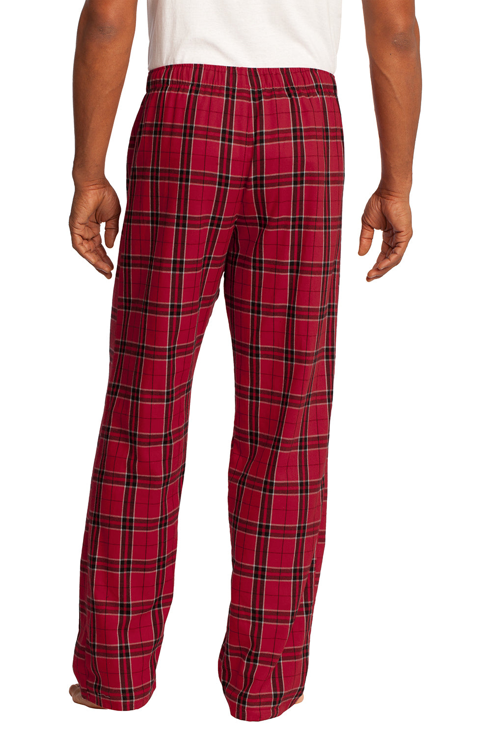 District DT1800 Mens Flannel Plaid Lounge Pants New Red Model Back