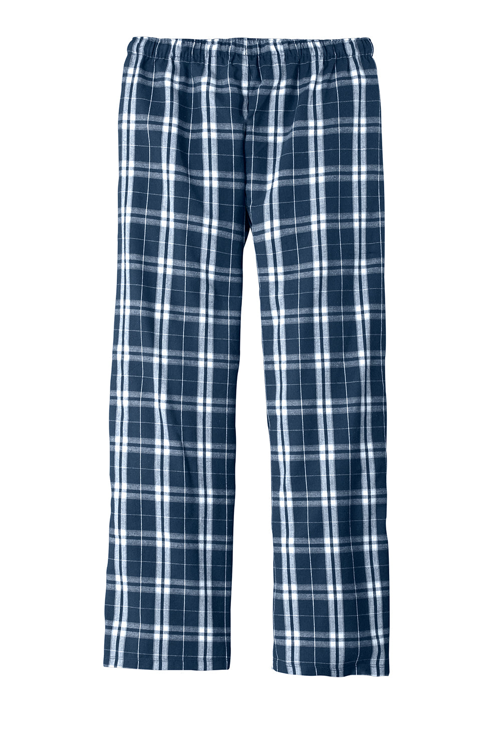 District DT1800 Mens Flannel Plaid Lounge Pants True Navy Blue Flat Back