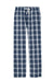 District DT1800 Mens Flannel Plaid Lounge Pants True Navy Blue Flat Front